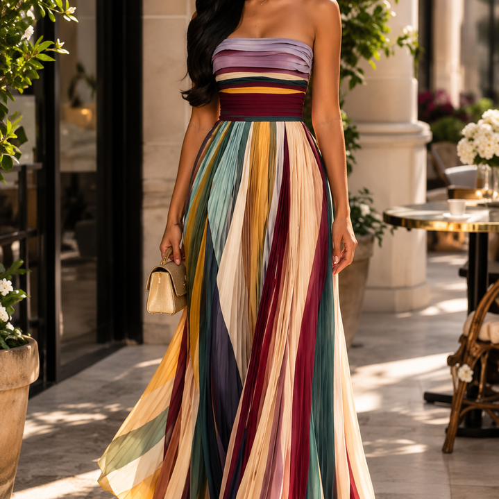 Estelle Vloeiende Boheemse Maxi-jurk