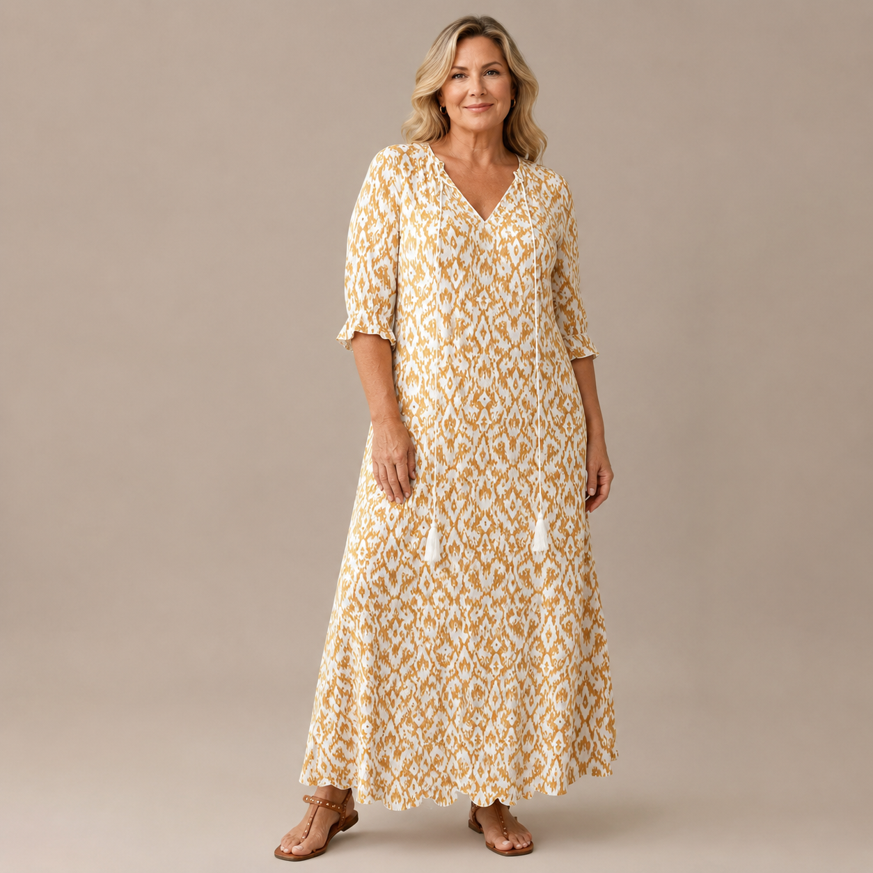 Margaux Flow Jurk - Zandbeige