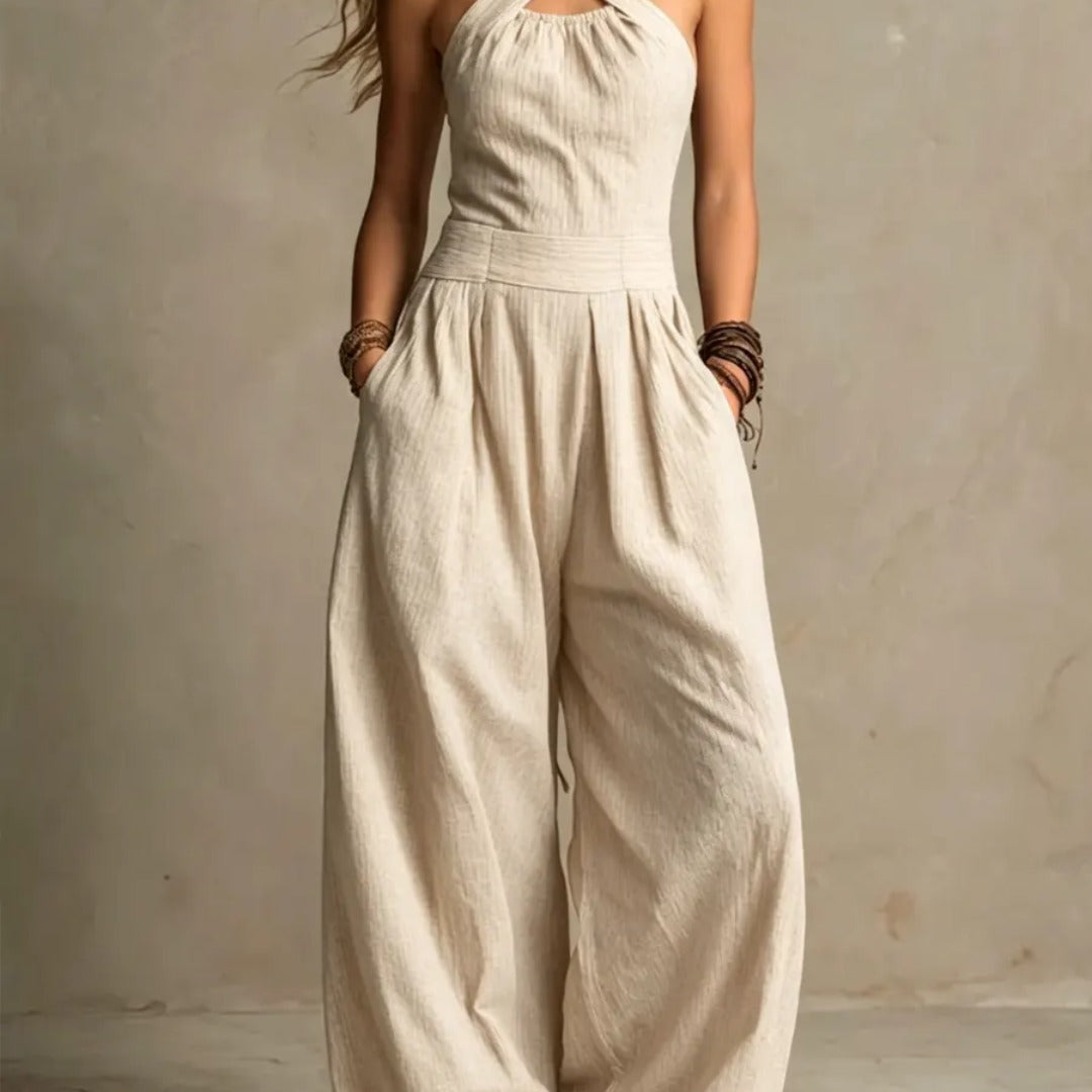 Alexia | Elegante Linnen Jumpsuit met Overslag - afbeelding 2