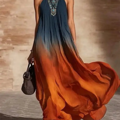 Romy Ombré Maxi-jurk - Halter