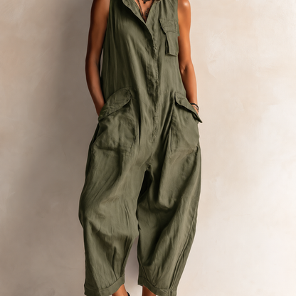 Zaria Utility-Jumpsuit - Olijfgroen