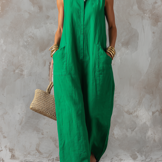 Seline Linnen Jumpsuit - Groen