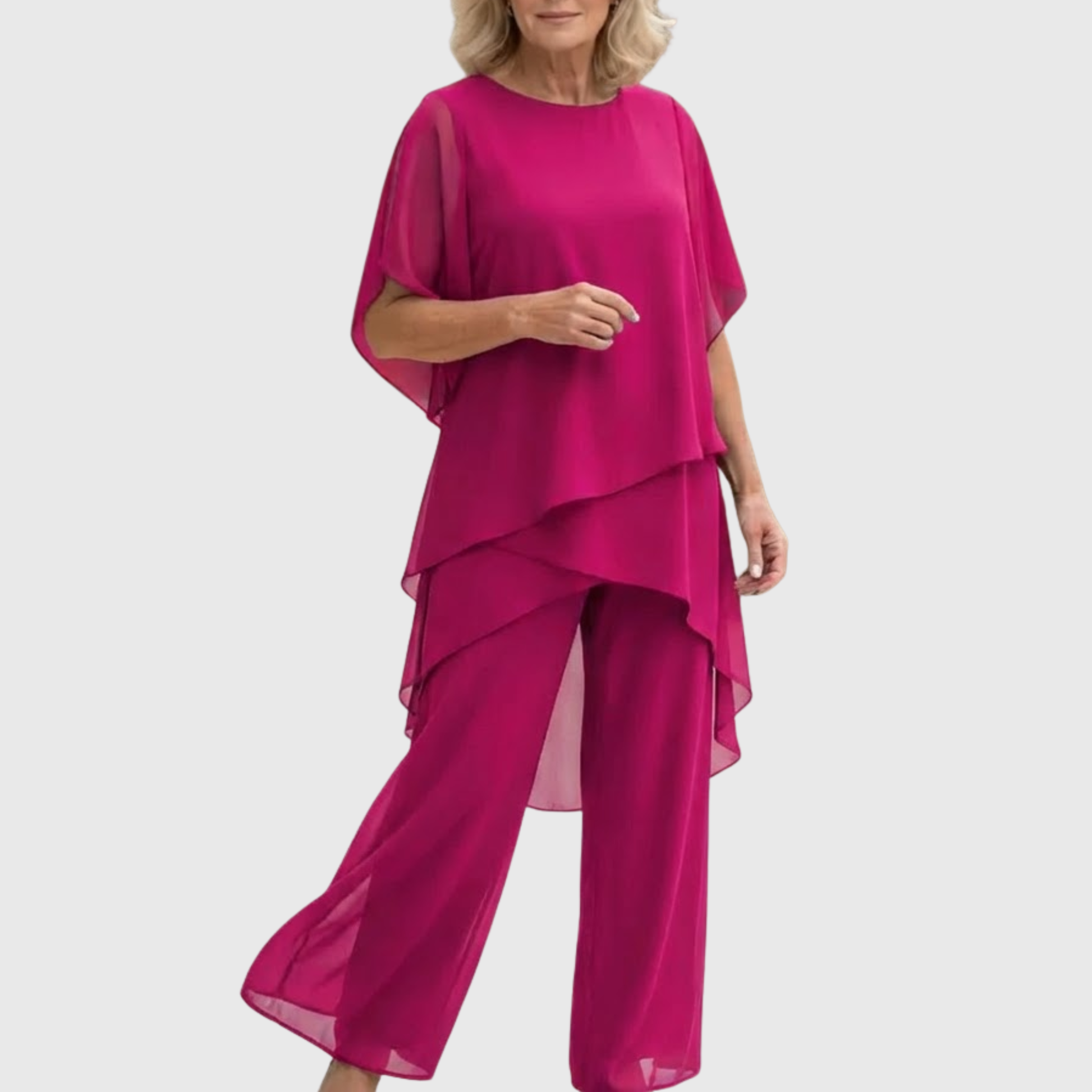 Seraphine 2-delige Chiffon Set Roze