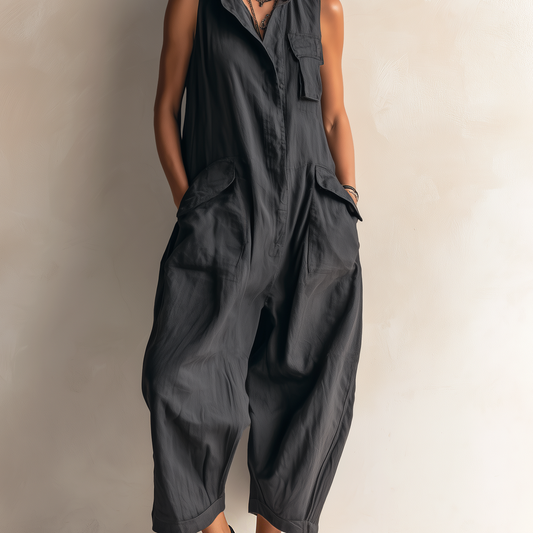 Zaria Utility-Jumpsuit - Zwart