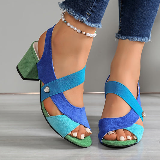 Bella Cross-Strap Sandalen - Blauw