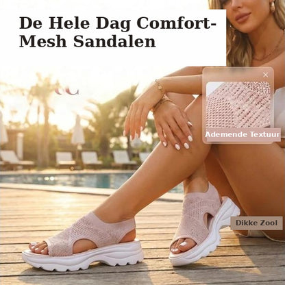 Celestia | Luchtige Plateau Mesh Sandalen