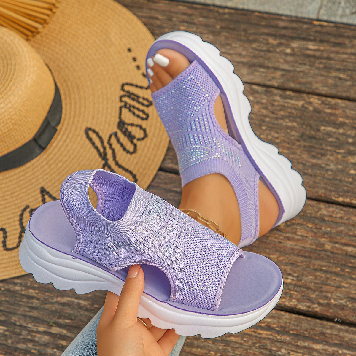Celestia | Luchtige Plateau Mesh Sandalen