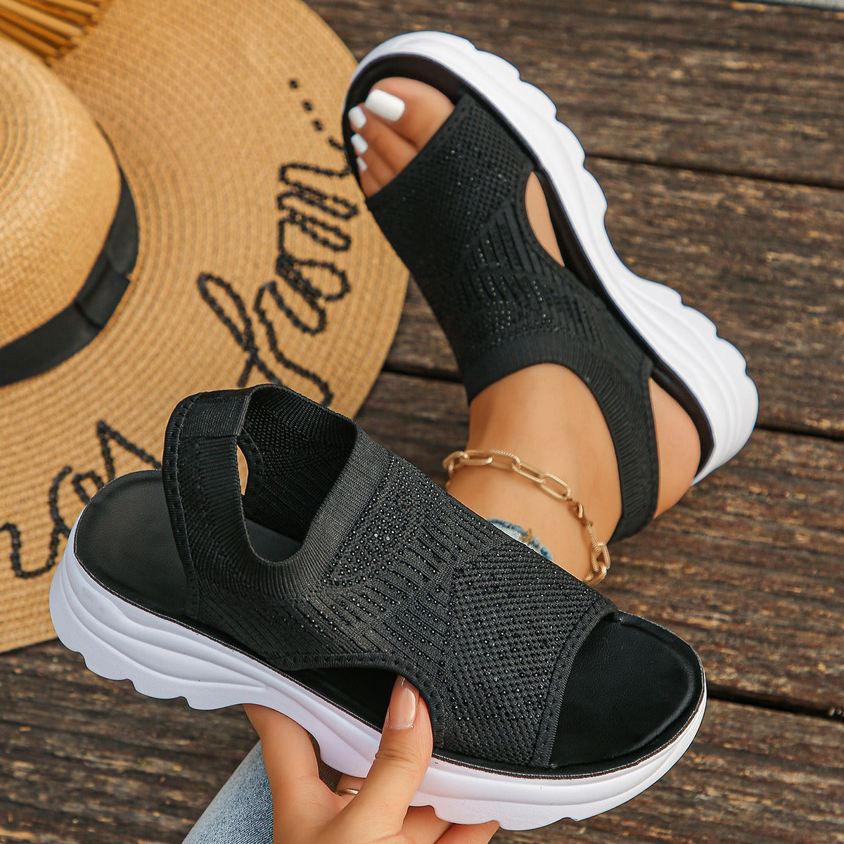 Celestia | Luchtige Plateau Mesh Sandalen