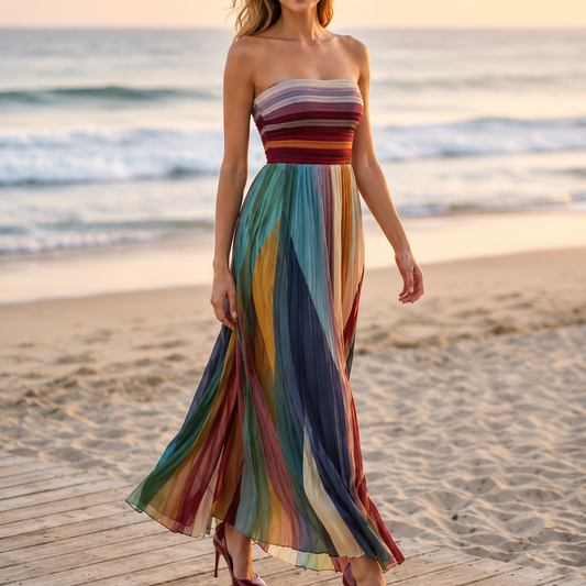 Estelle Vloeiende Boheemse Maxi-jurk