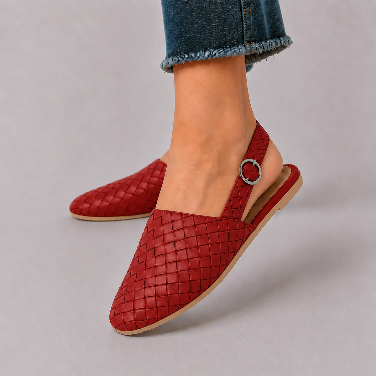 Monica mocassins Rood