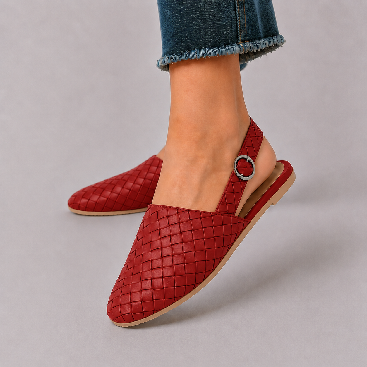 Monica mocassins Rood