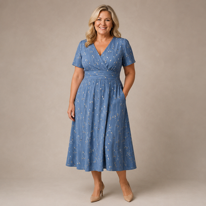 Viviane Midi Jurk - Blauw