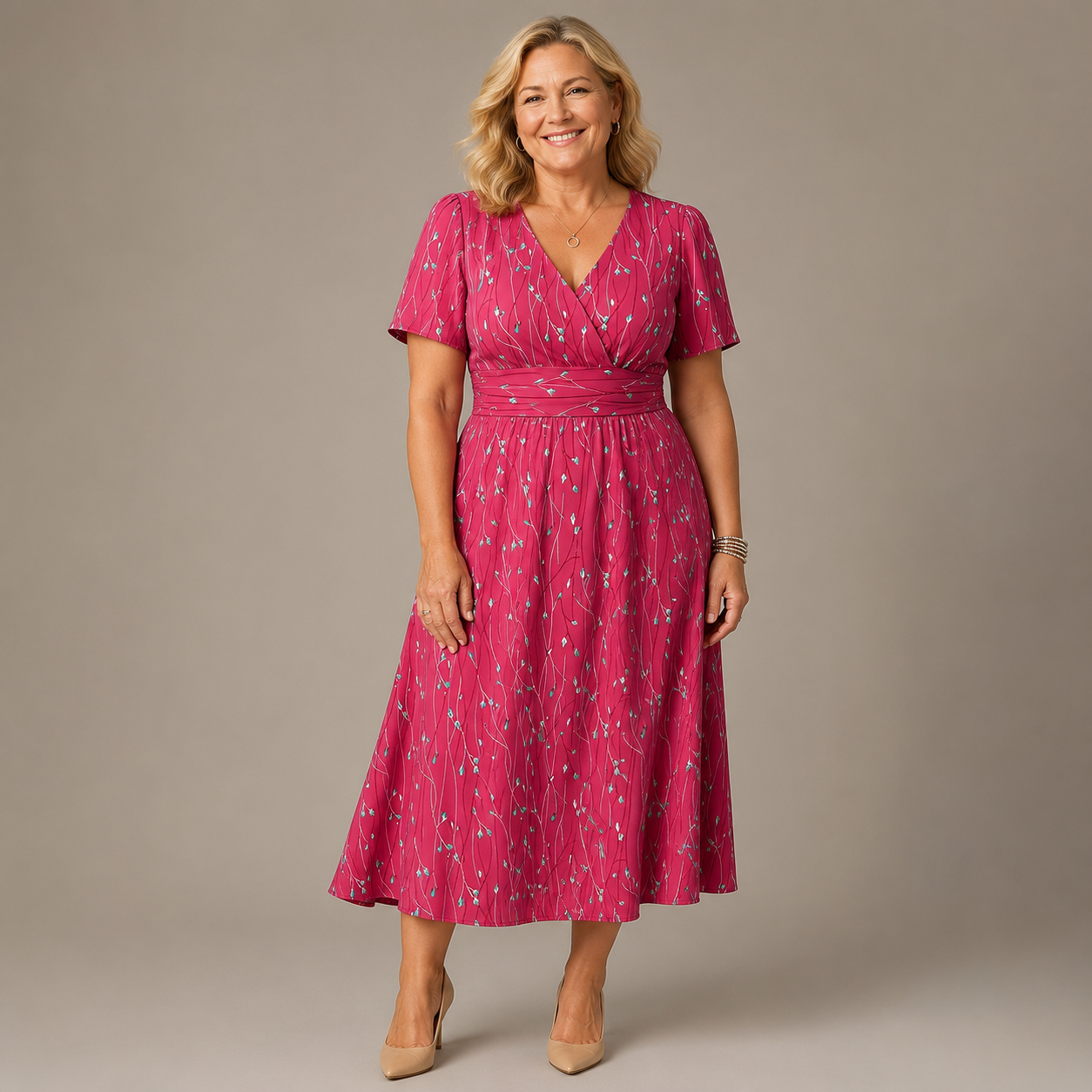 Viviane Midi Jurk - Rood