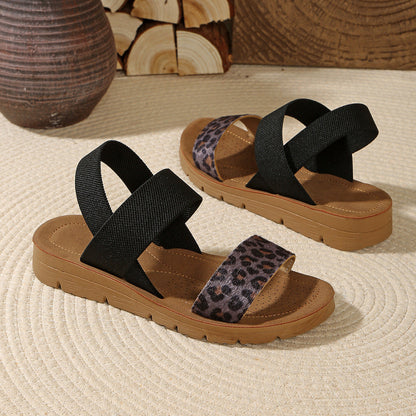 Ines Orthopedische Sandalen - Luipaardprint Zwart