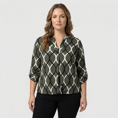 Céleste | Blouse met Grafisch Patroon