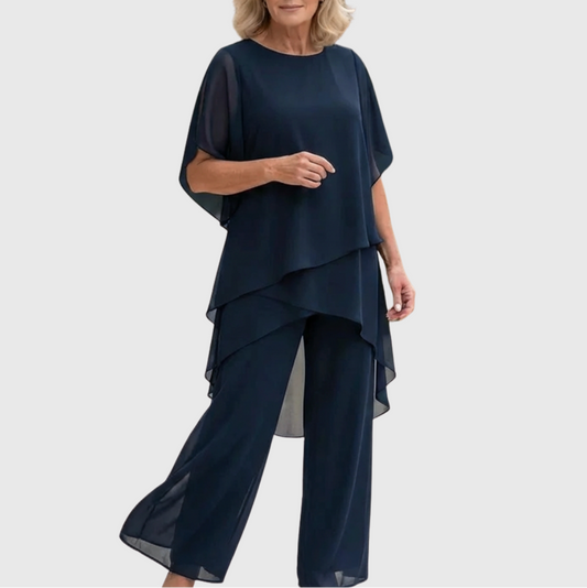 Seraphine 2-delige Chiffon Set Lichtblauw