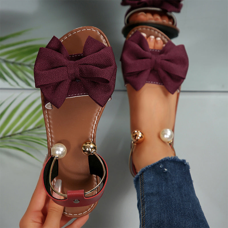 Josephine Strikkensandalen Bordeaux