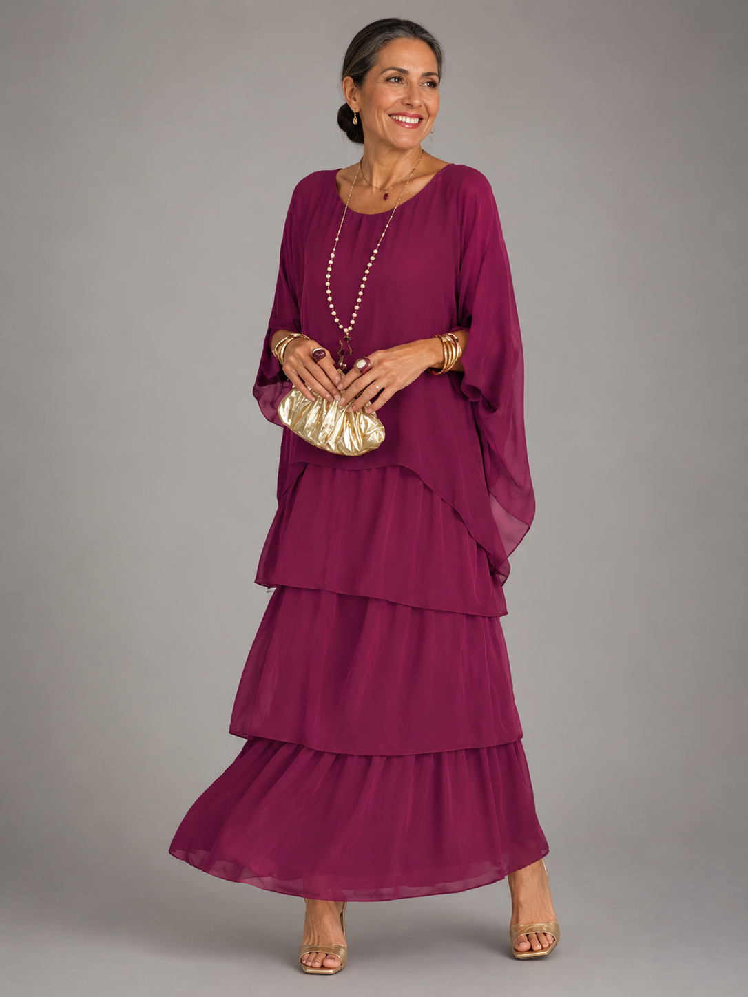 Lara maxi-jurk Rood