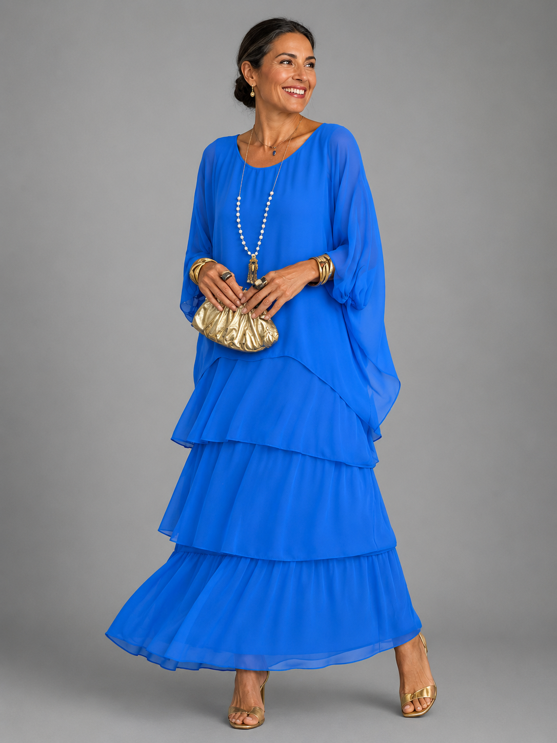 Lara maxi-jurk Blauw