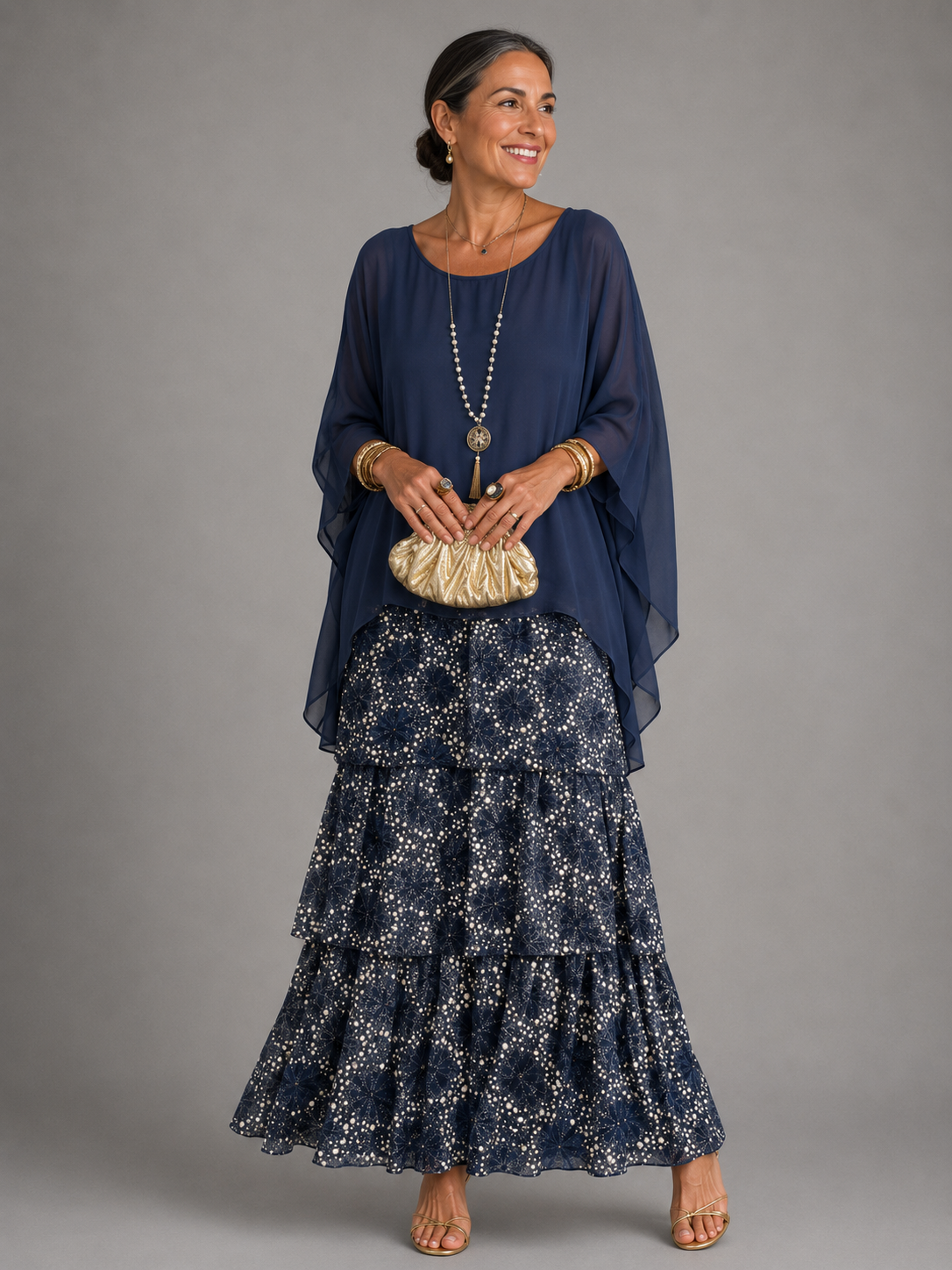 Lara maxi-jurk Donkerblauw