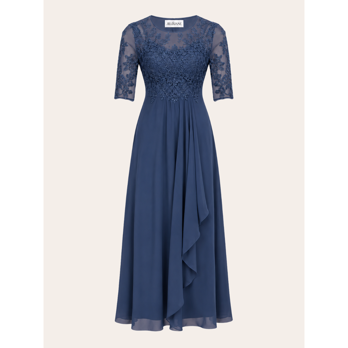 Jolie Luchtige Donkerblauwe Jurk