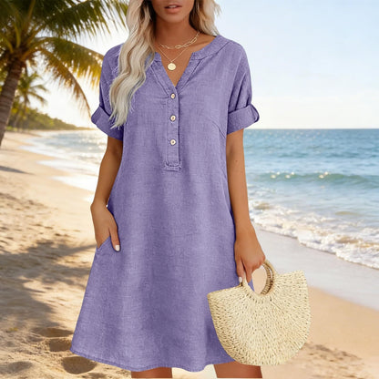 Josefien Luchtige Zomerjurk - Lila